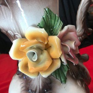 Genuine Capodimonte Vase/ 1980s Centerpiece.